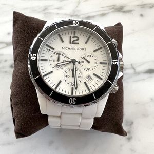 MICHAEL KORS Chronograph Quartz White Dial Men's Watch, Oversize